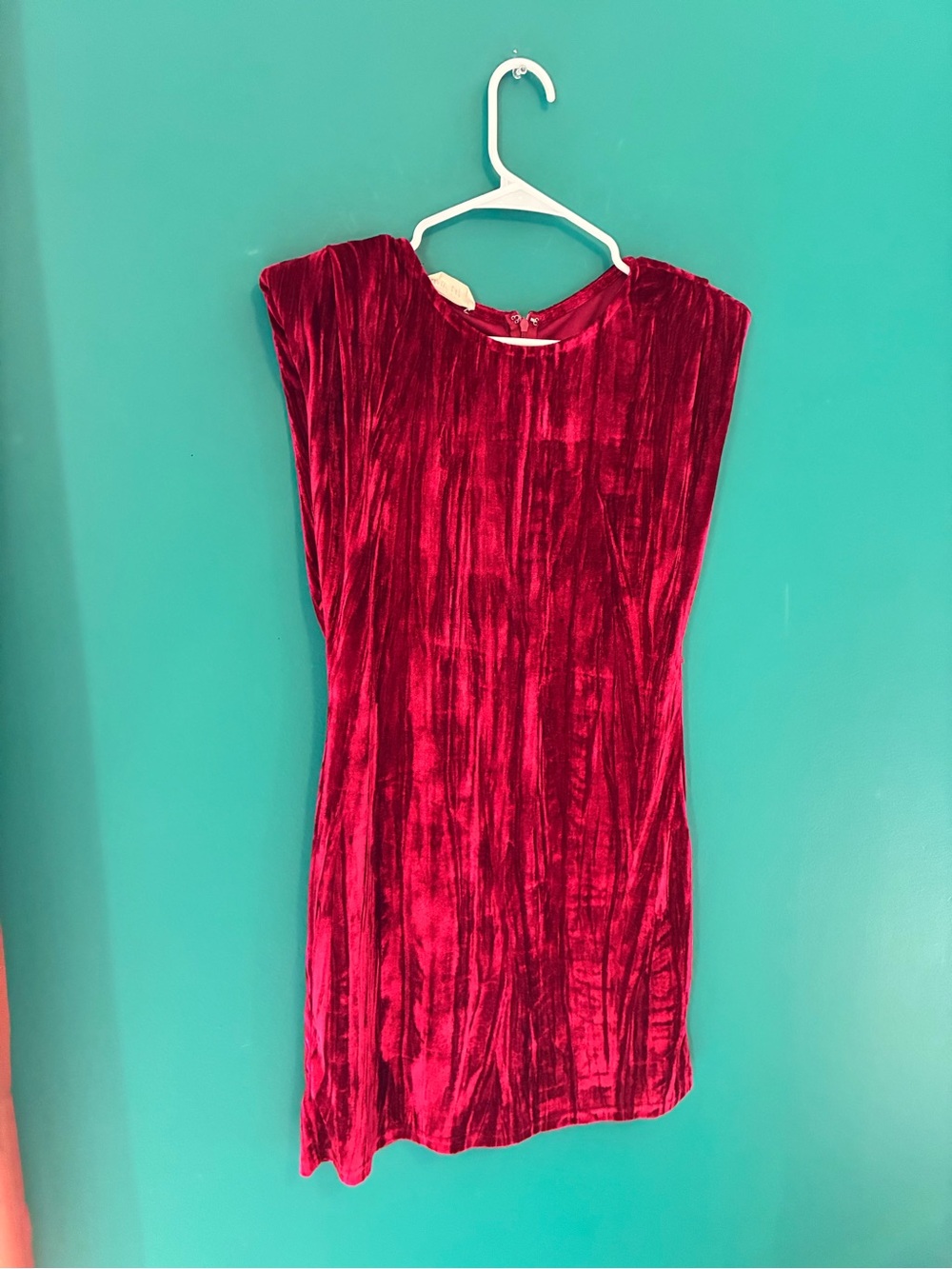 Red Velvet Cap-Sleeve Women's Dress